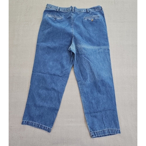 Vintage Roundtree & Yorke Jeans Men's 40x28 Blue Denim Pleated Relaxed Y2K Boho - Picture 3 of 16